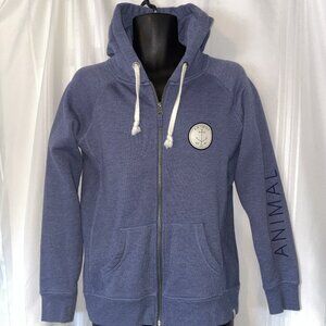 NWOT ANIMAL Lifestyle Clothing Women's Stone Blue Full Zip Up Hoodie Size 12